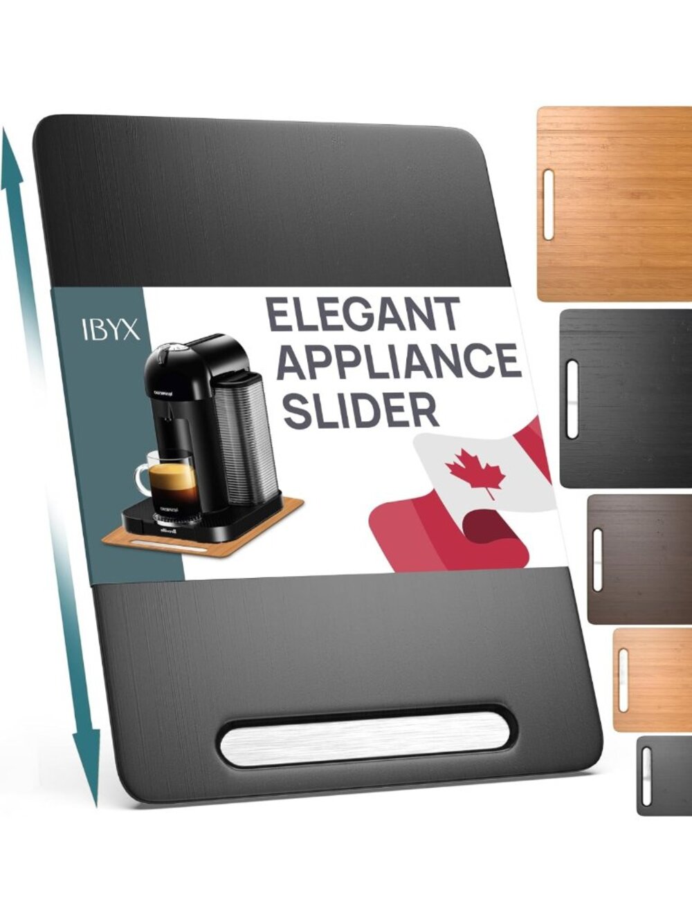 Sliding Tray for Coffee Maker - 9.5x14 in, Black Appliance Slider for Easy